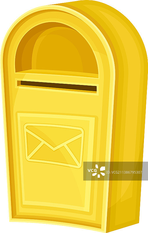 复古的黄色邮箱，用于信件投递图片素材