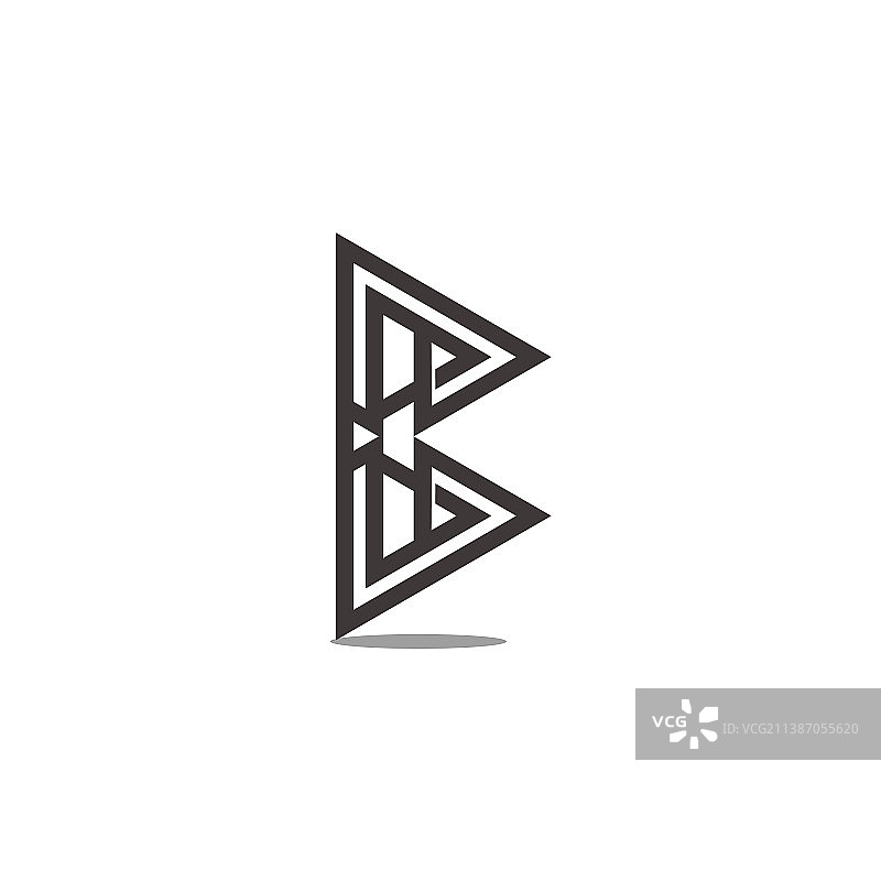 字母b简单的三角形几何线性标志图片素材