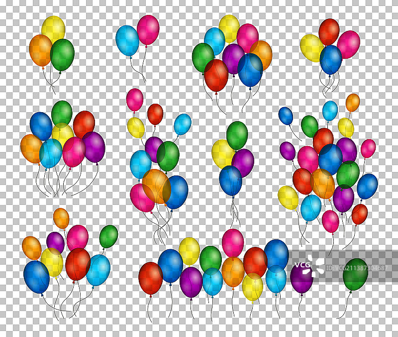 一束束氦气球图片素材