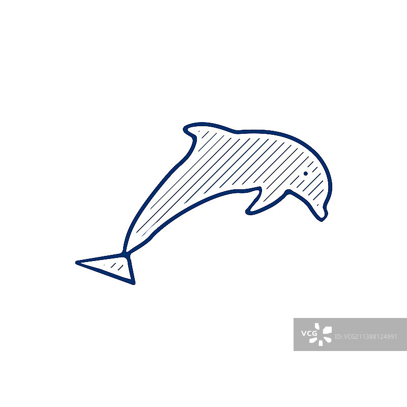 海豚线图标海豚线手绘笔图片素材