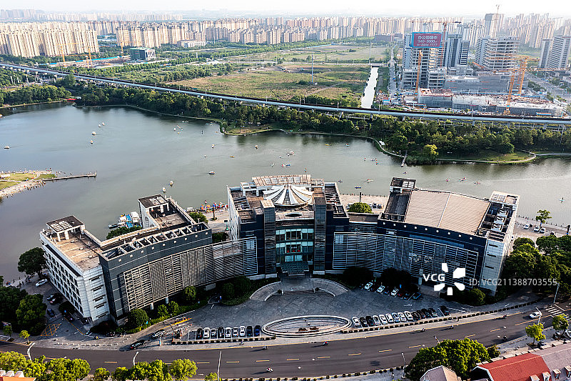 上海美兰湖国际会议中心航拍图片素材