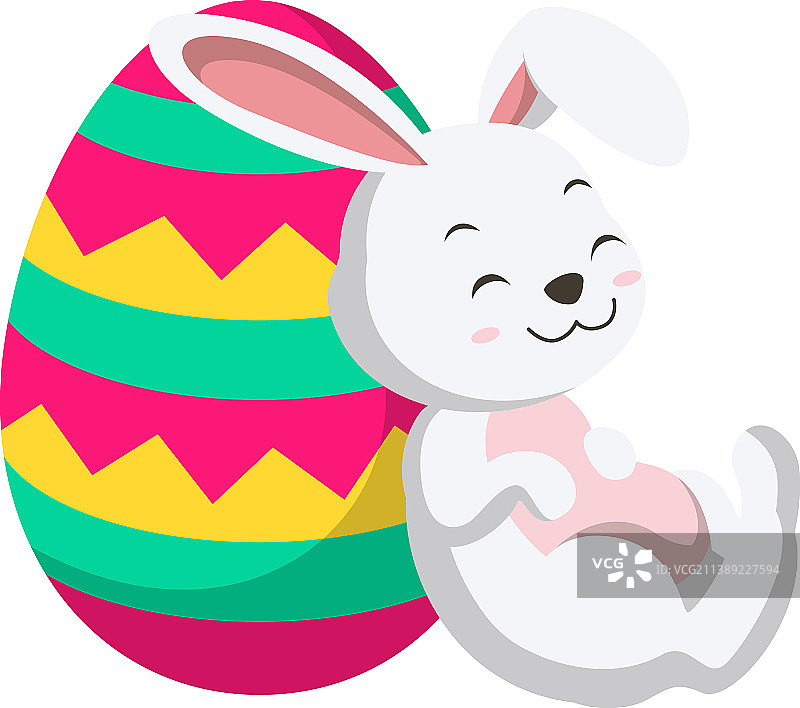 可爱的小白兔和复活节彩蛋图片素材