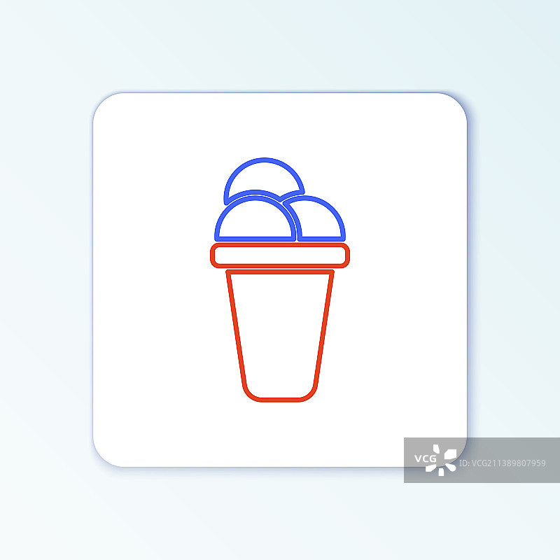 线条冰淇淋图标孤立在白色背景图片素材