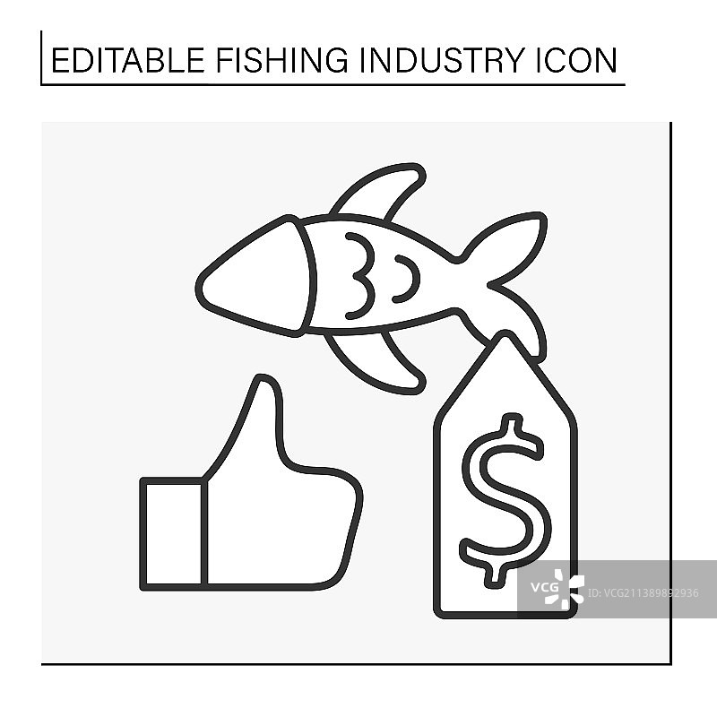 鱼销售线图标图片素材