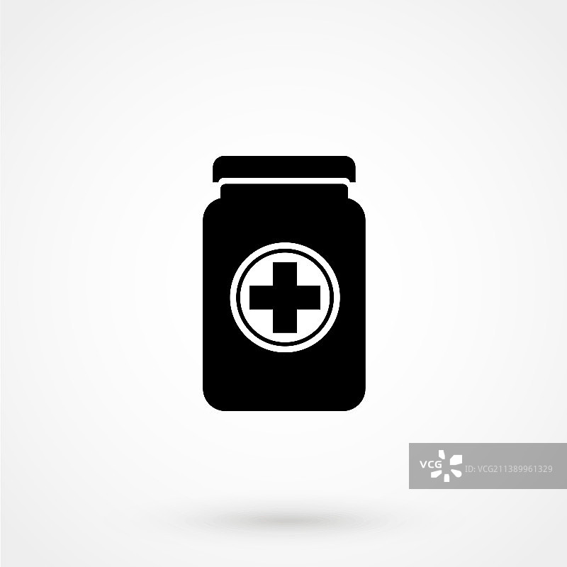医药罐图标在白色背景图片素材