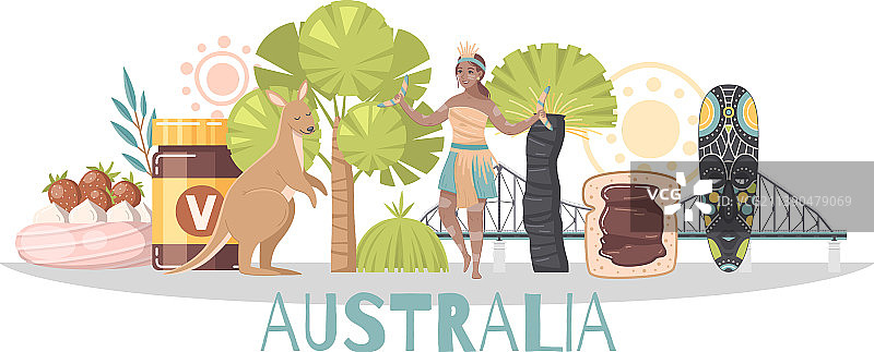 澳大利亚卡通组成图片素材
