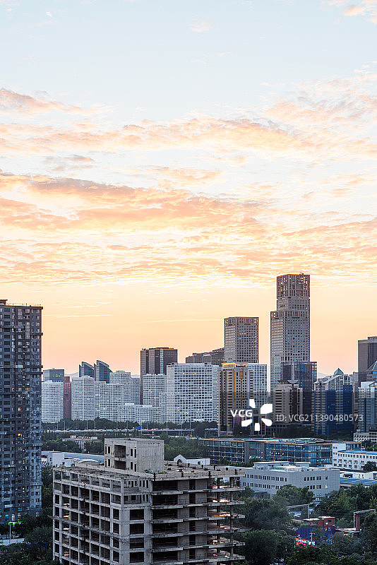日落时分的北京国贸CBD核心区建筑群图片素材