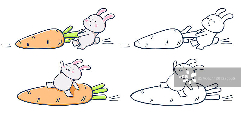 手绘的搞笑卡通兔子图片素材