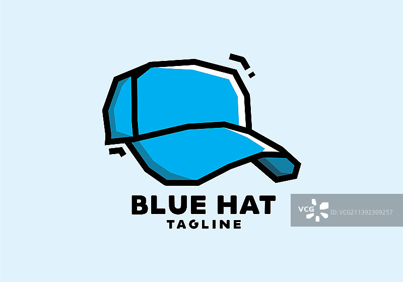 僵硬的艺术风格的蓝色帽子图片素材