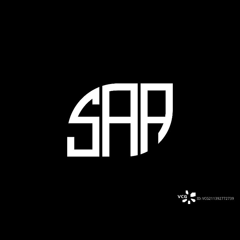 Saa字母标志设计，黑色背景Saa图片素材