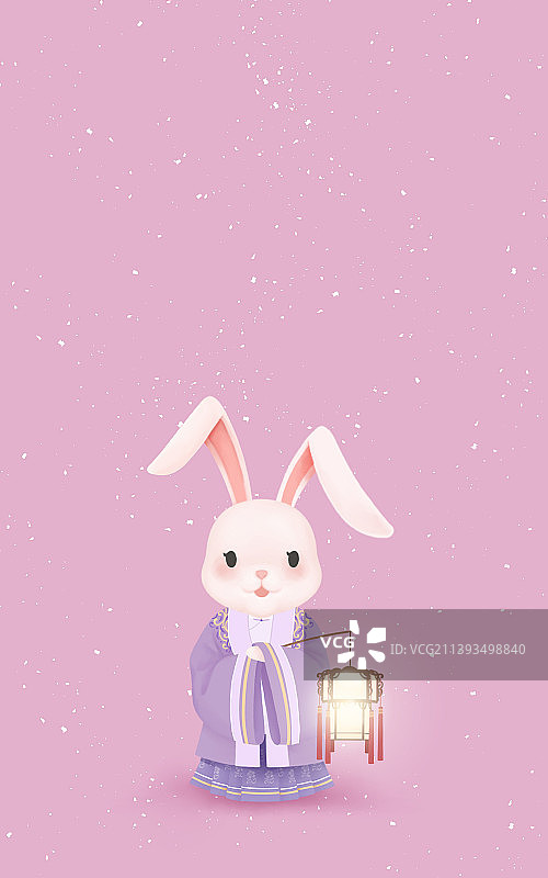 兔年生肖兔卡通形象插画图片素材