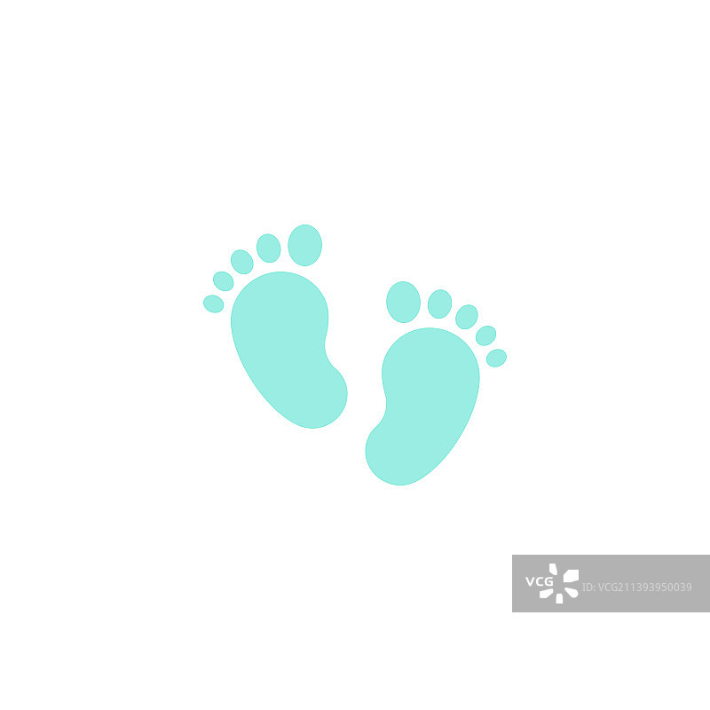 蓝色的孩子或婴儿的脚和脚步新生图片素材