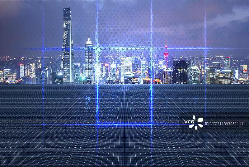 上海科技智慧城市大数据概念图片素材