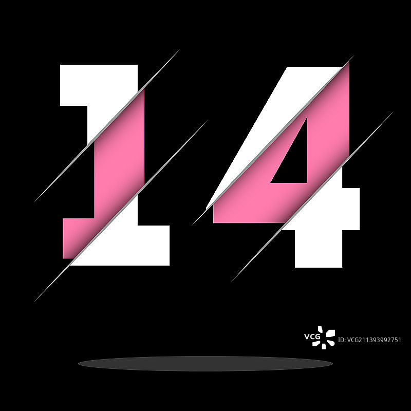 14号4号logo设计以创意剪裁和图片素材