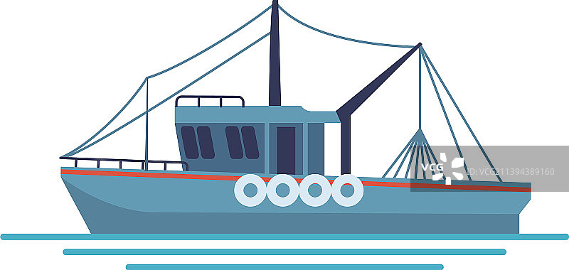 渔船平图标拖网货船图片素材