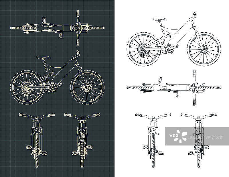 电动自行车的蓝图图片素材