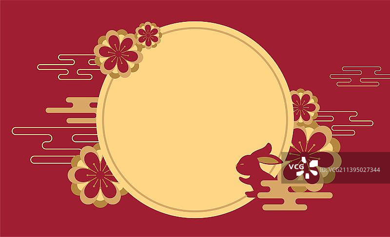 中国风兔子传统喜庆插图图片素材