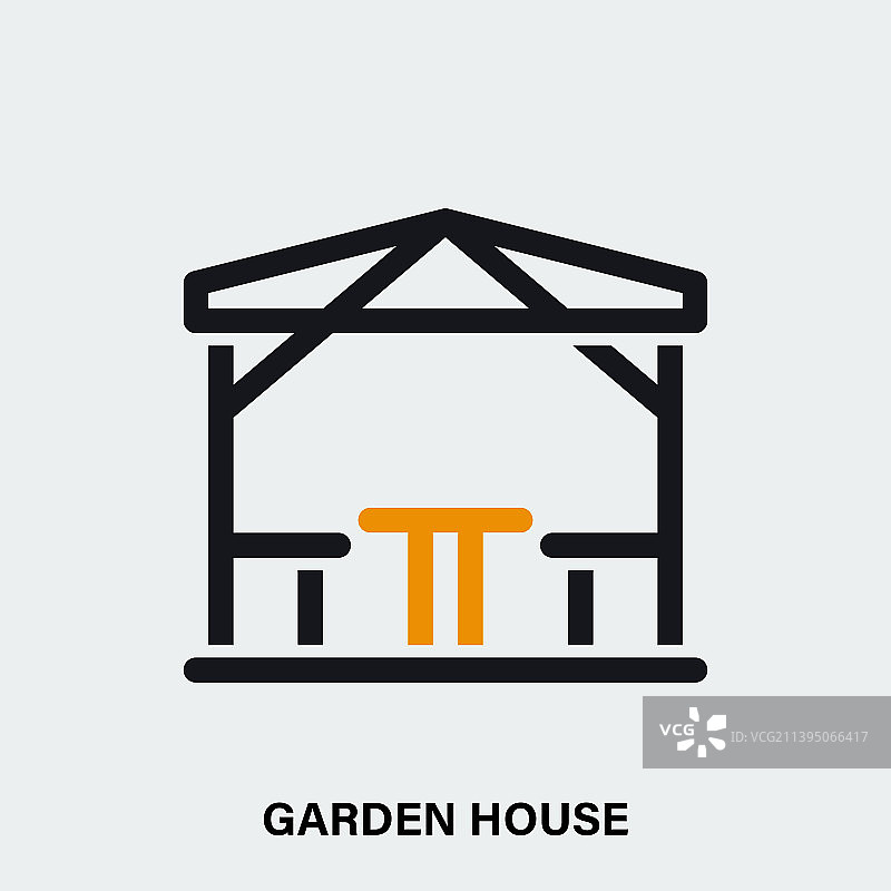 花园房子线性图标上的光图片素材