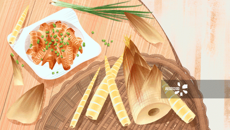 二十四节气春分美食“油焖春笋”-GIF动图图片素材