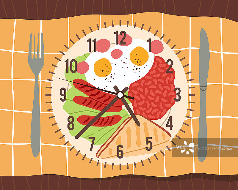 用餐时间每日营养均衡餐盘的图片素材