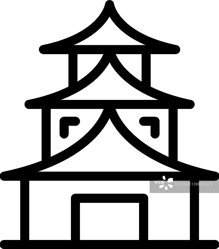 佛塔寺图标轮廓中文图片素材