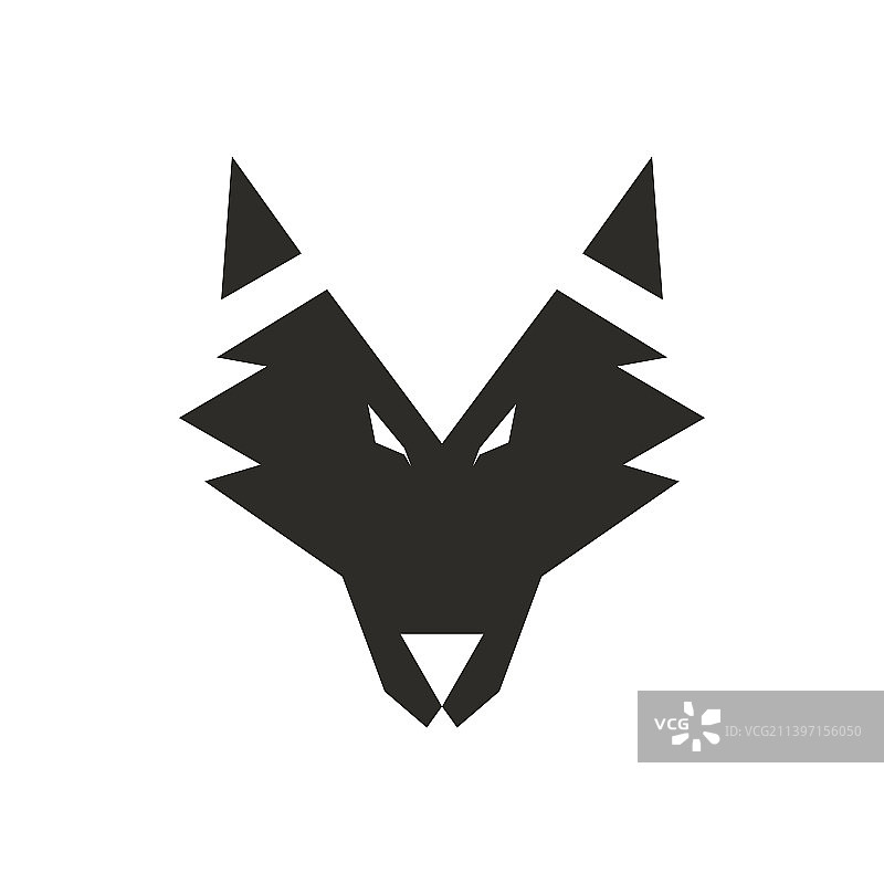 狼脸兽首野狗图标和捕食者图片素材