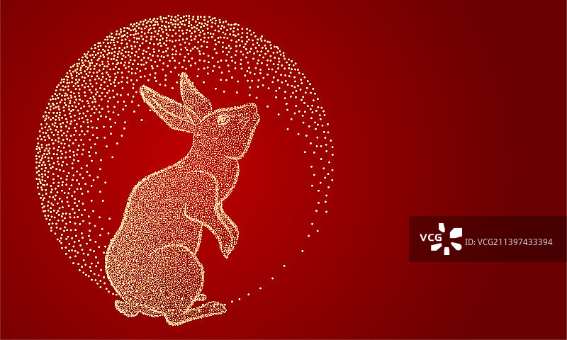 兔子粒子插画图片素材