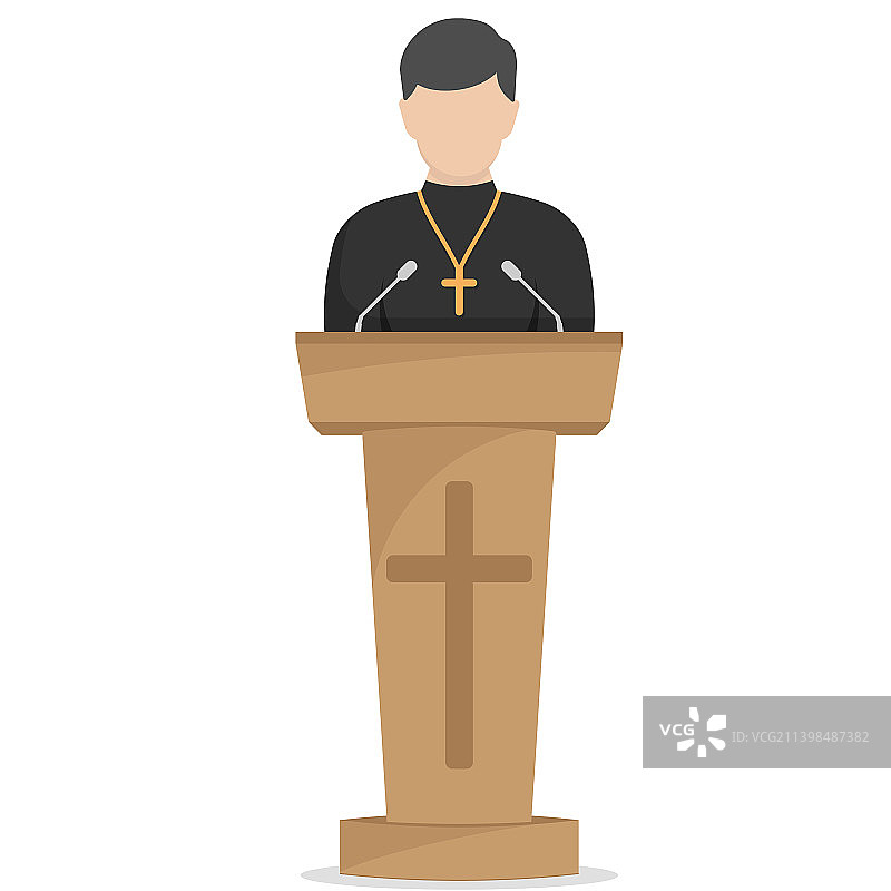 牧师在论坛天主教会发表演讲图片素材