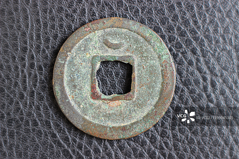 中国唐朝时期铜钱：开元通宝背面图片素材