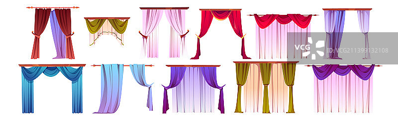 窗帘设窗，室内装饰纺织品图片素材