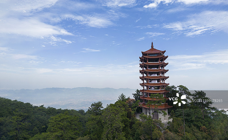 重庆北碚缙云山脉观景台自然风光背景素材图片素材