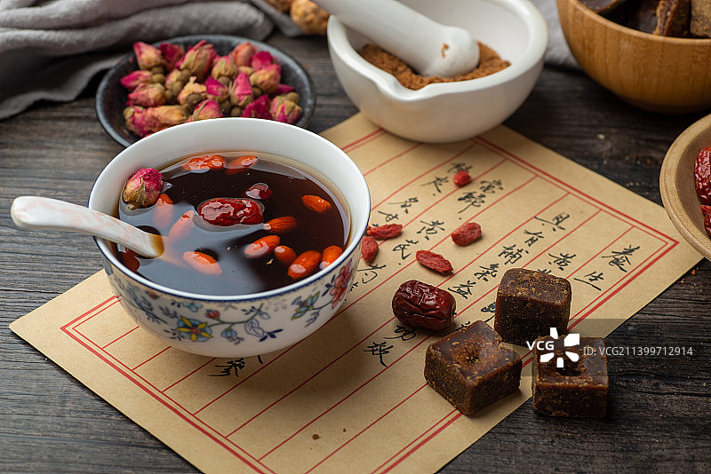 红糖姜枣茶图片素材
