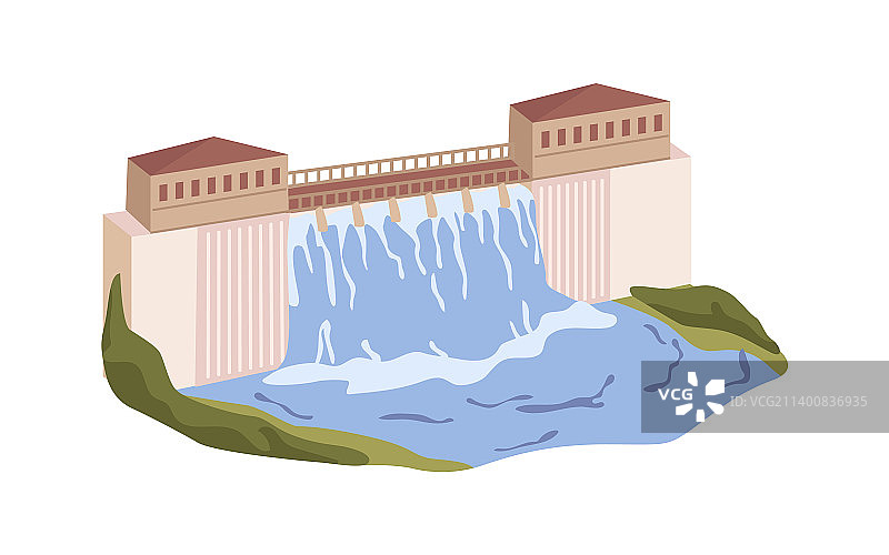 水力发电厂用水筑坝图片素材