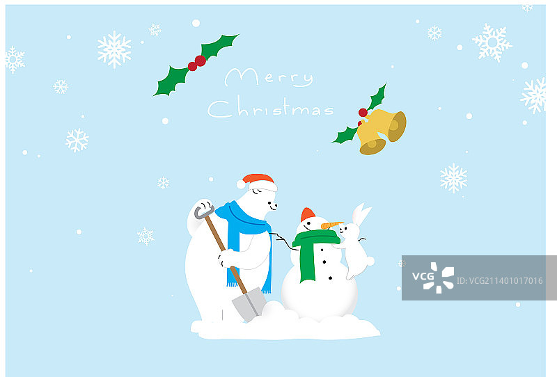 雪人圣诞贺卡图片素材