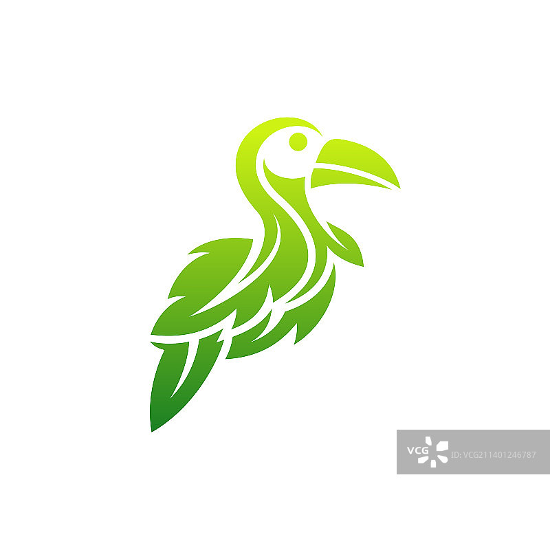 巨嘴鸟自然叶标志设计图片素材