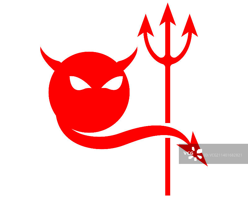 网魔鬼徽与三叉戟红头图标图片素材