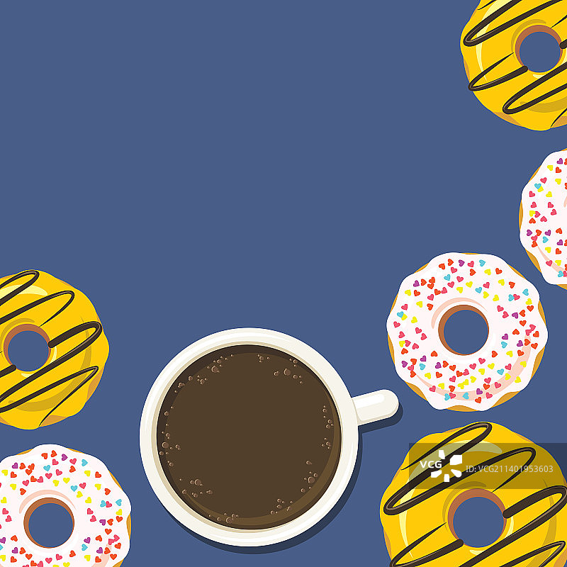 甜甜圈和咖啡菜单背景图片素材