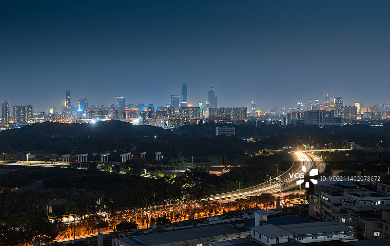 广东省广州市天河区珠江新城夜景图片素材