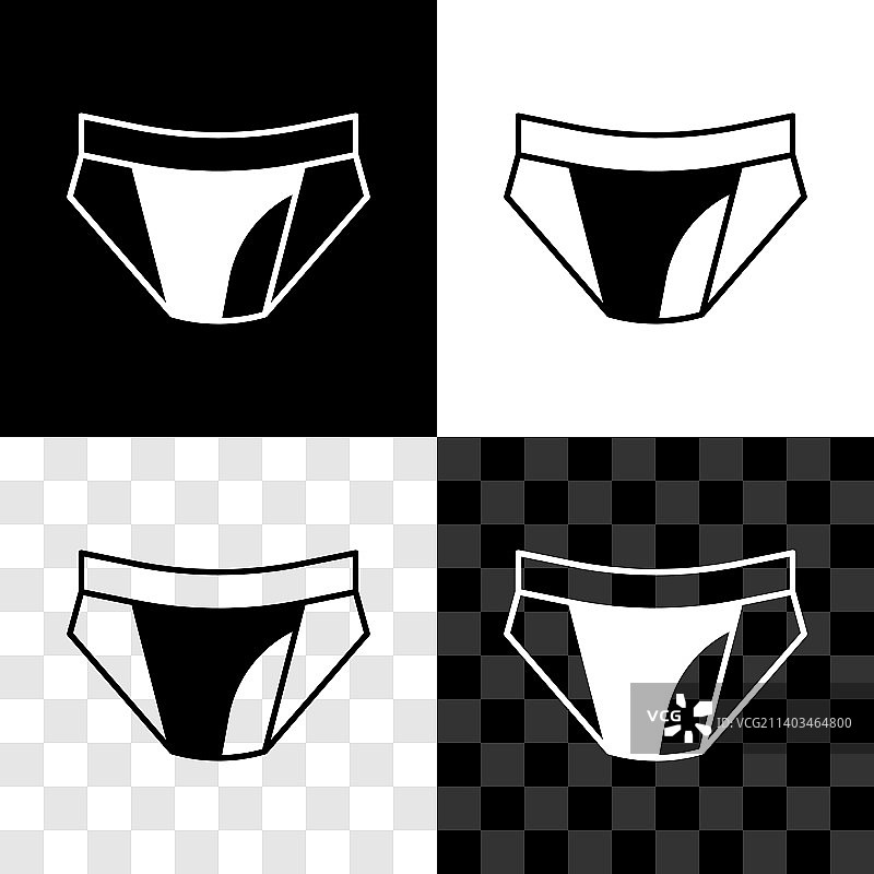男士内裤图标孤立在黑色和图片素材