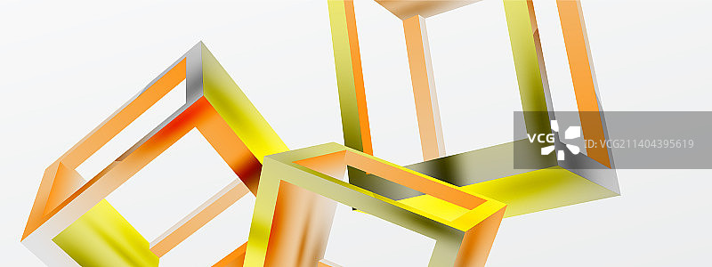 3d立方体形状几何背景流行图片素材