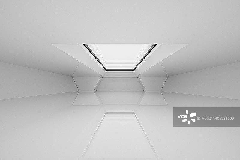 白色空间三维图形 创意科技室内 长方形白色顶图片素材