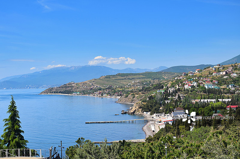 阿鲁什塔附近的黑海海岸线图片素材