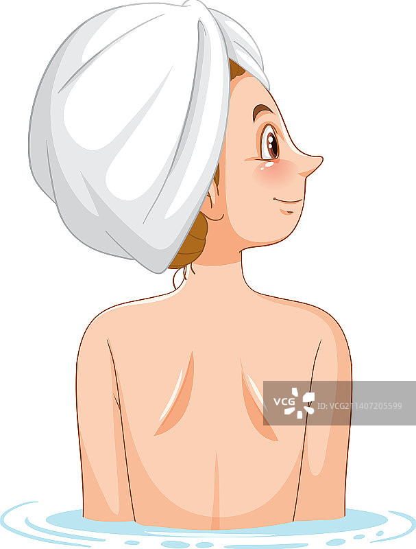 沐浴时裹着毛巾巾的女人图片素材