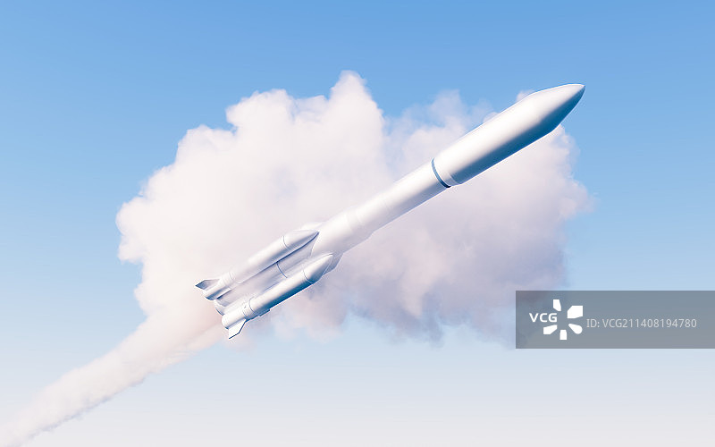 发射的火箭3D渲染图片素材