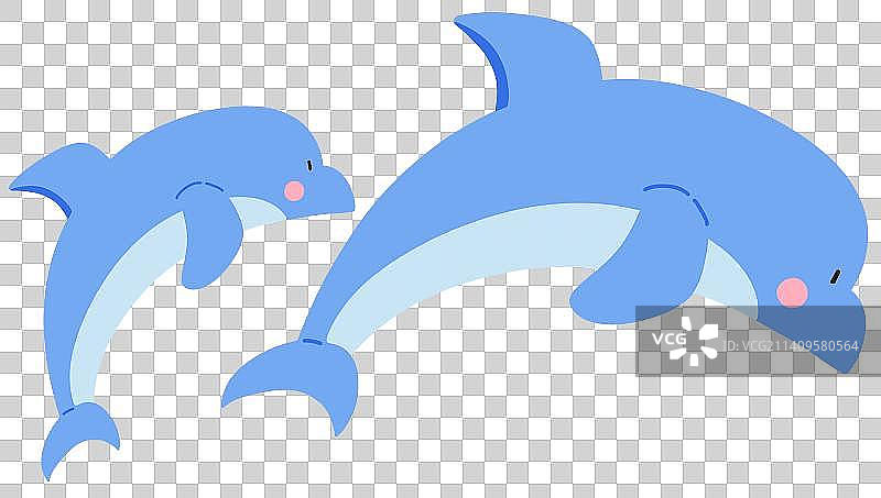 海豚卡通插画元素图片素材