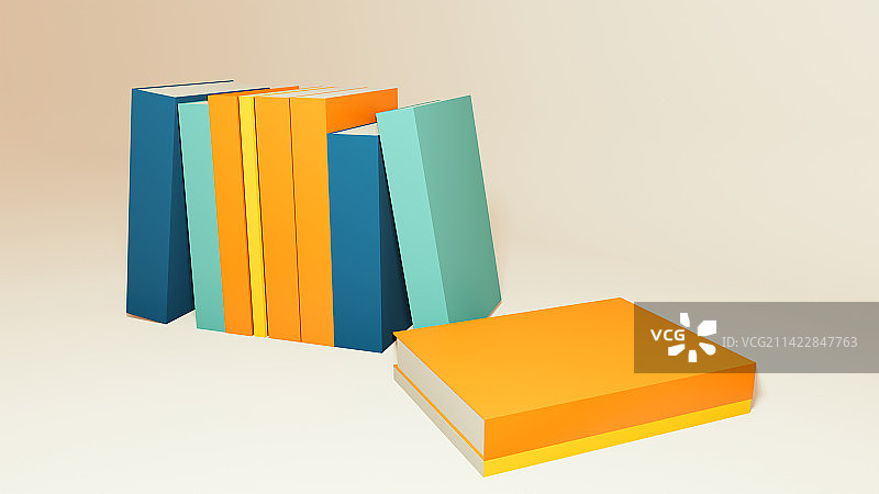 3D渲染的书本阅读学习概念图图片素材