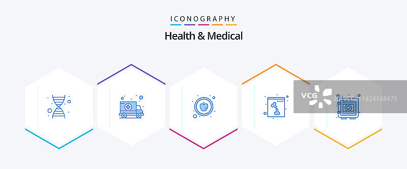 健康和医疗25蓝色图标包包括图片素材