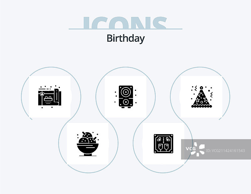生日符号图标包5个图标设计生日图片素材