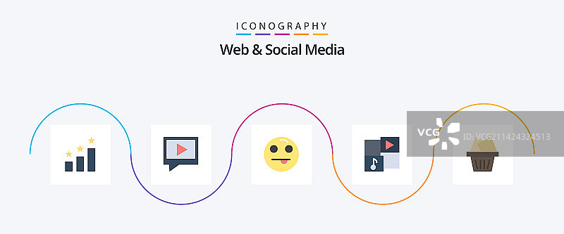 网络和社交媒体平5图标包包括图片素材