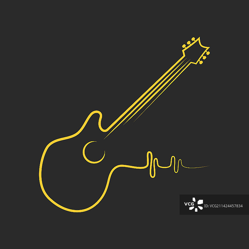 吉他标志平面设计图片素材